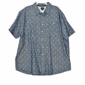 Lee Men Gray Shirt Cactus Print Button Up Pocket Casual Collard Short Sleeve XXL